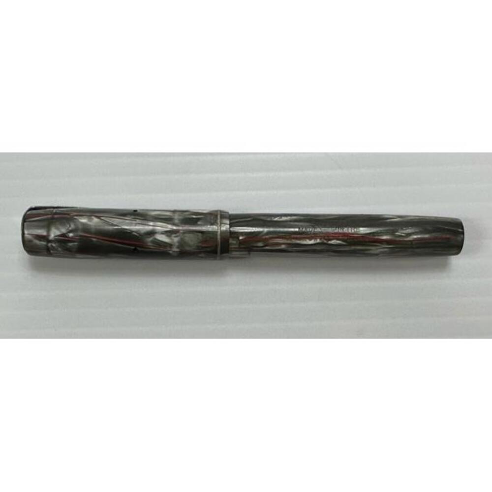 Vintage Waterman Thorobred Red Gray Silver‎ Vein Fountain Pen 14k Nib Not Tested